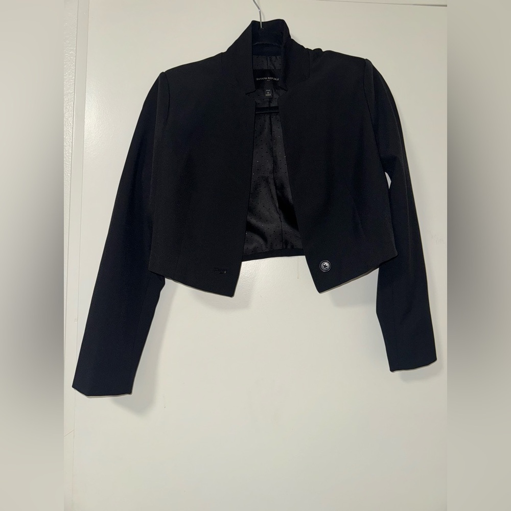 BANANA REPUBLIC black mini blazer size 0